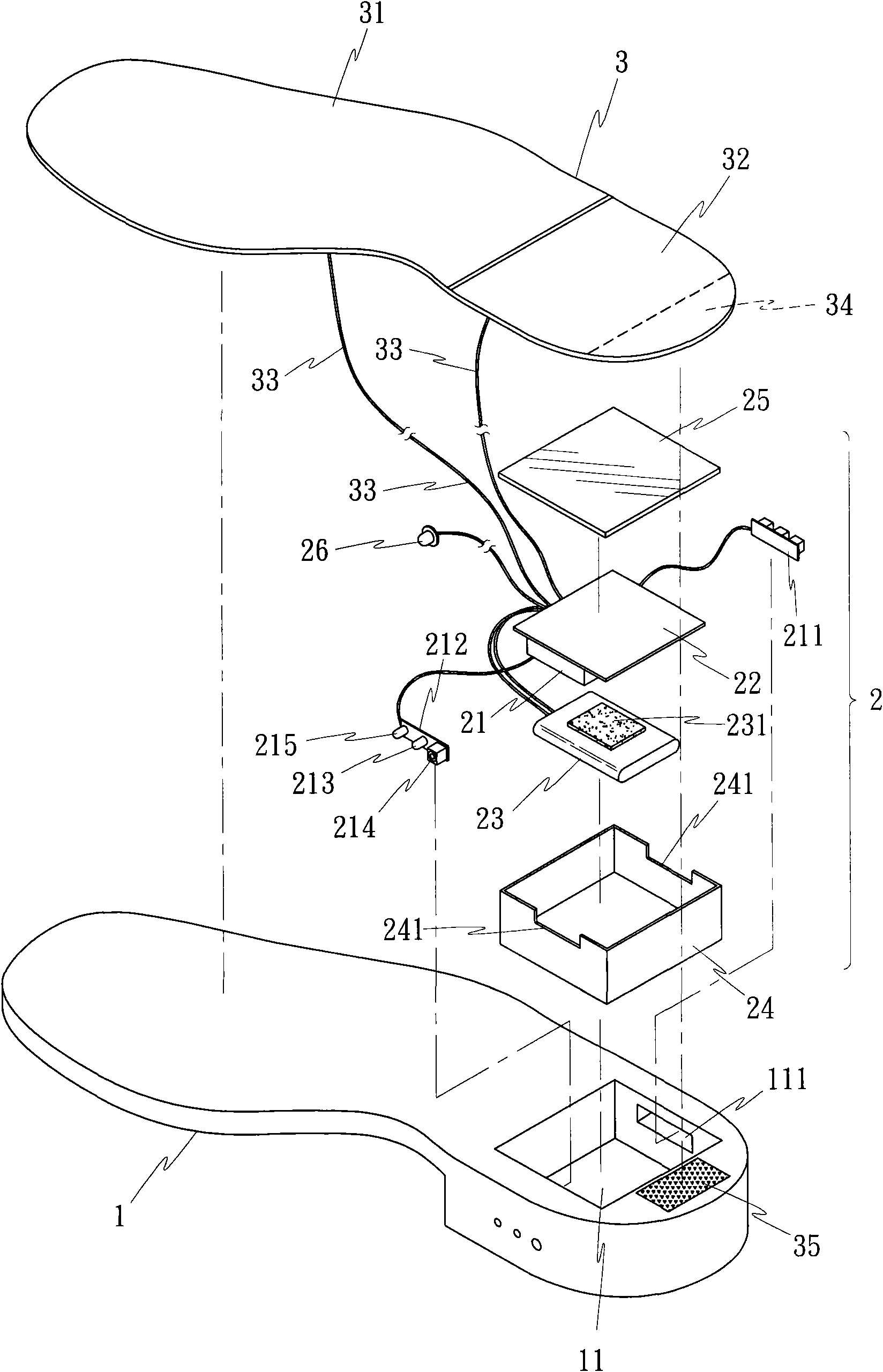 Electronic massage footwear