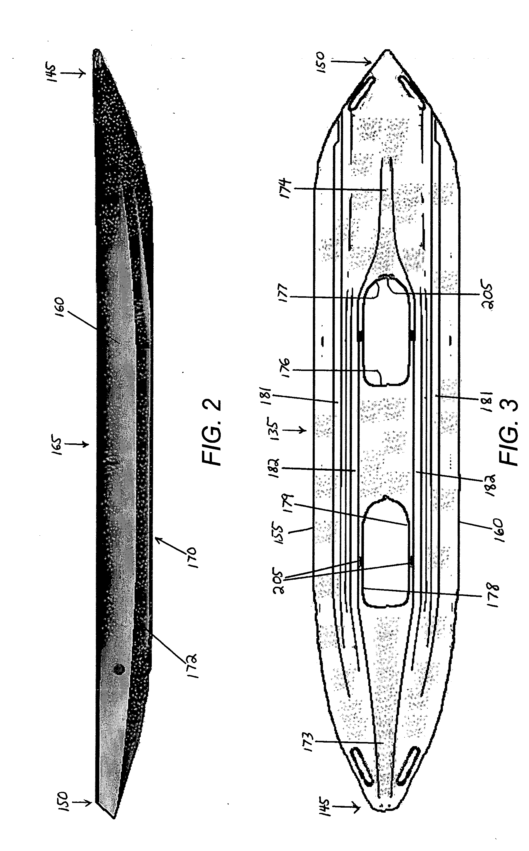 Modular kayak with elevated hull voids