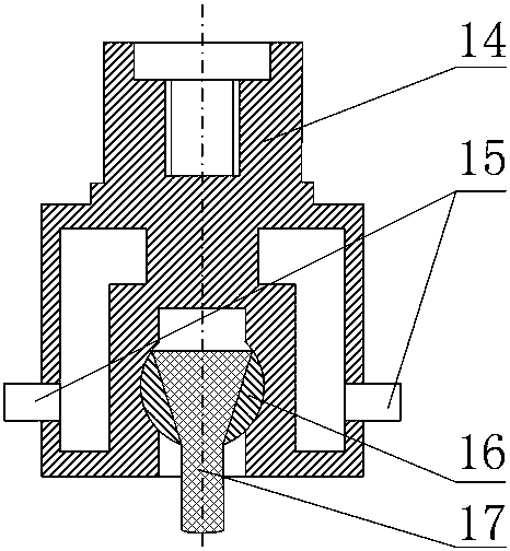 Fixture for testing superhigh-temperature tensile property of conductor material and clamping method