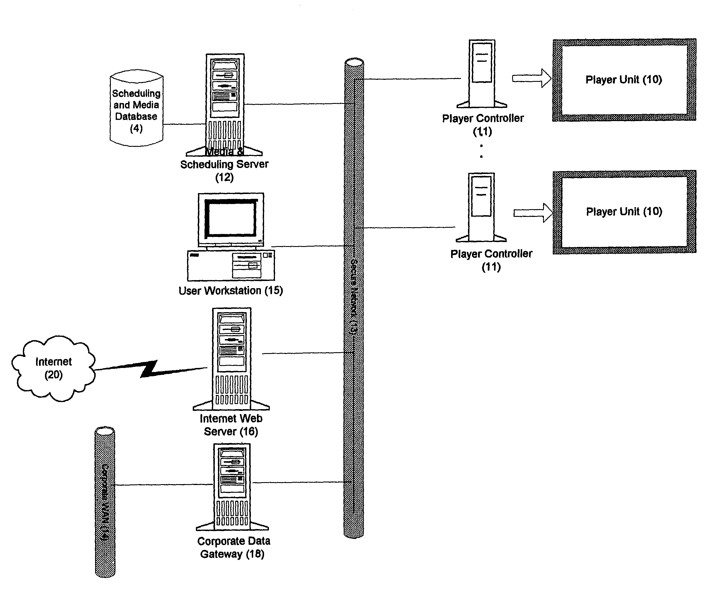 Method and system for electronically distributing, displaying and controlling advertising and other communicative media