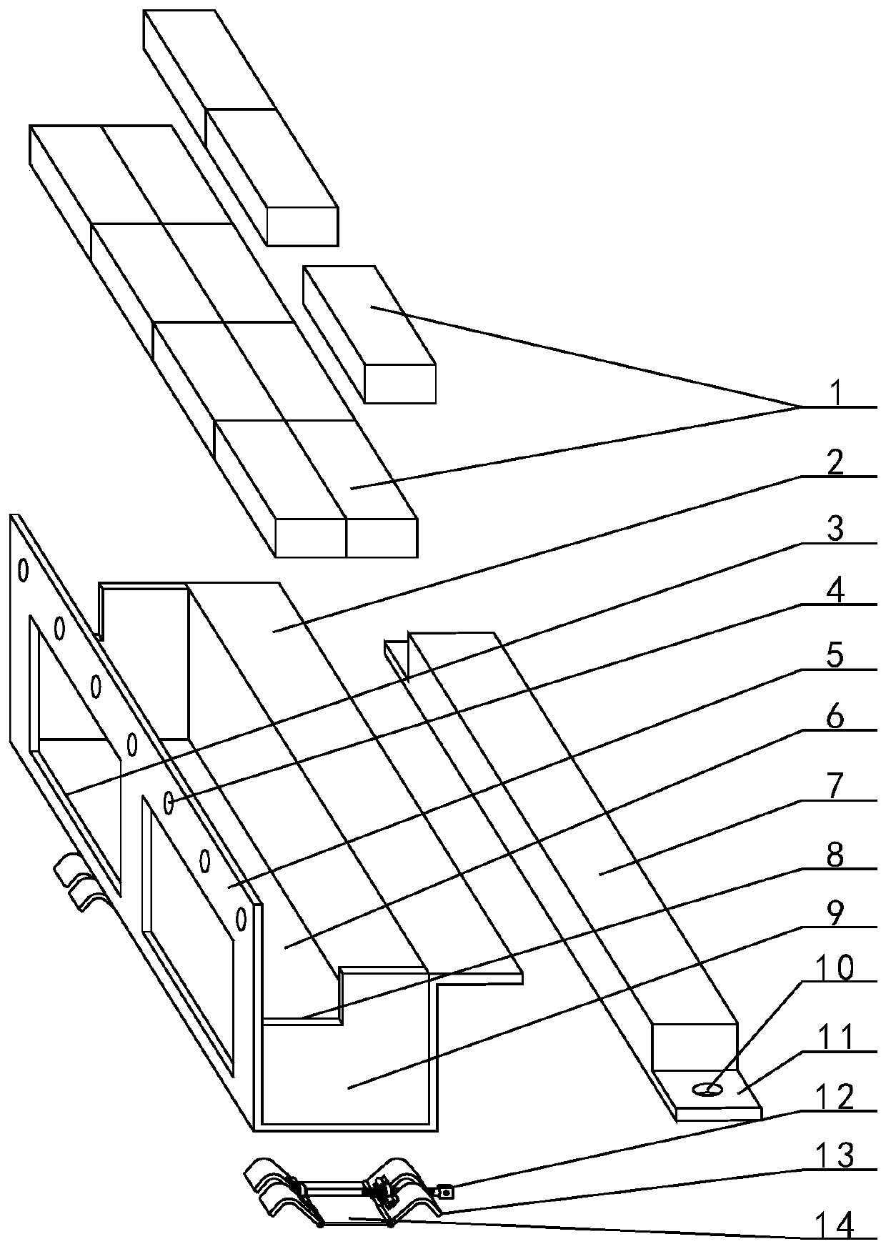 Forward toppling preventing multi-drawer cabinet taking bricks as balance weights