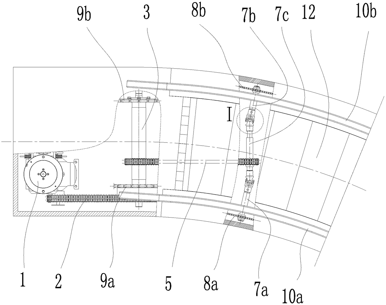 Handrail belt driving device of spiral escalator