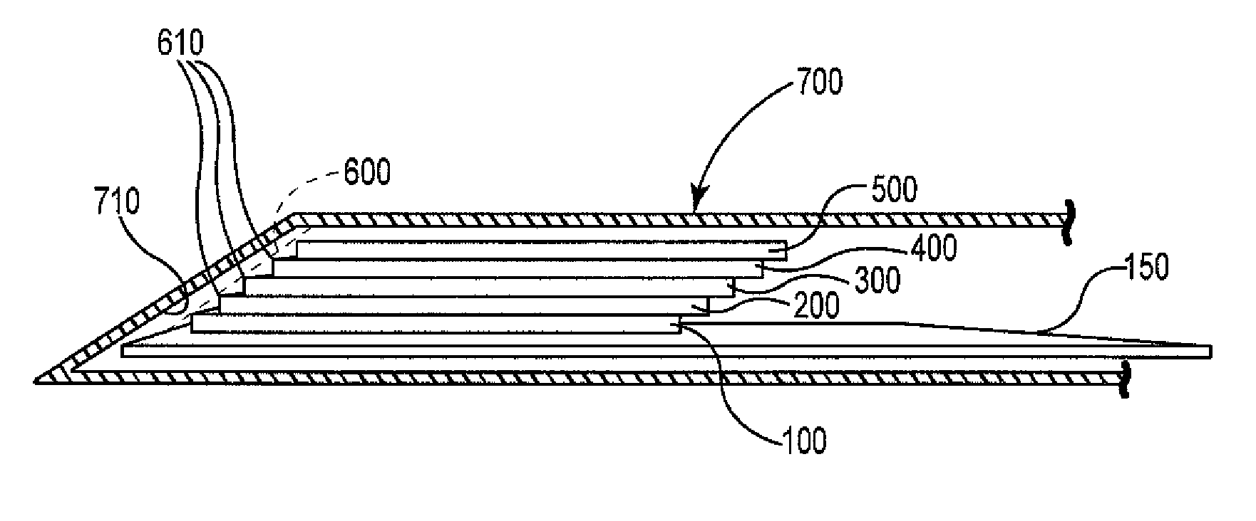 Battery arrays, constructions and method