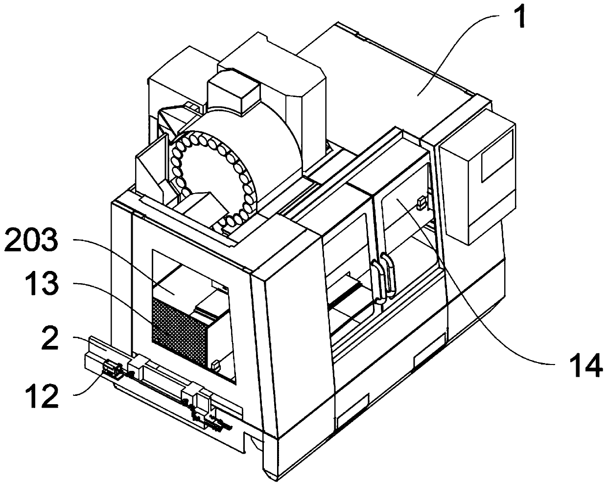 Numerically controlled equipment with double spray head attle discharging mechanism