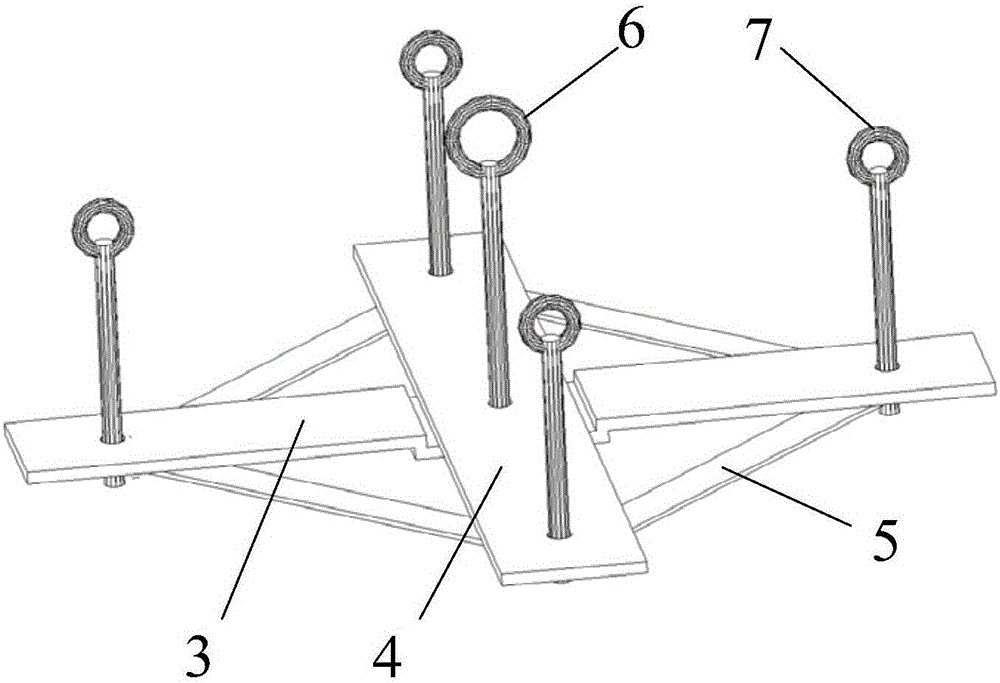 Assembled-type cement pier anchoring system for net cage fixation