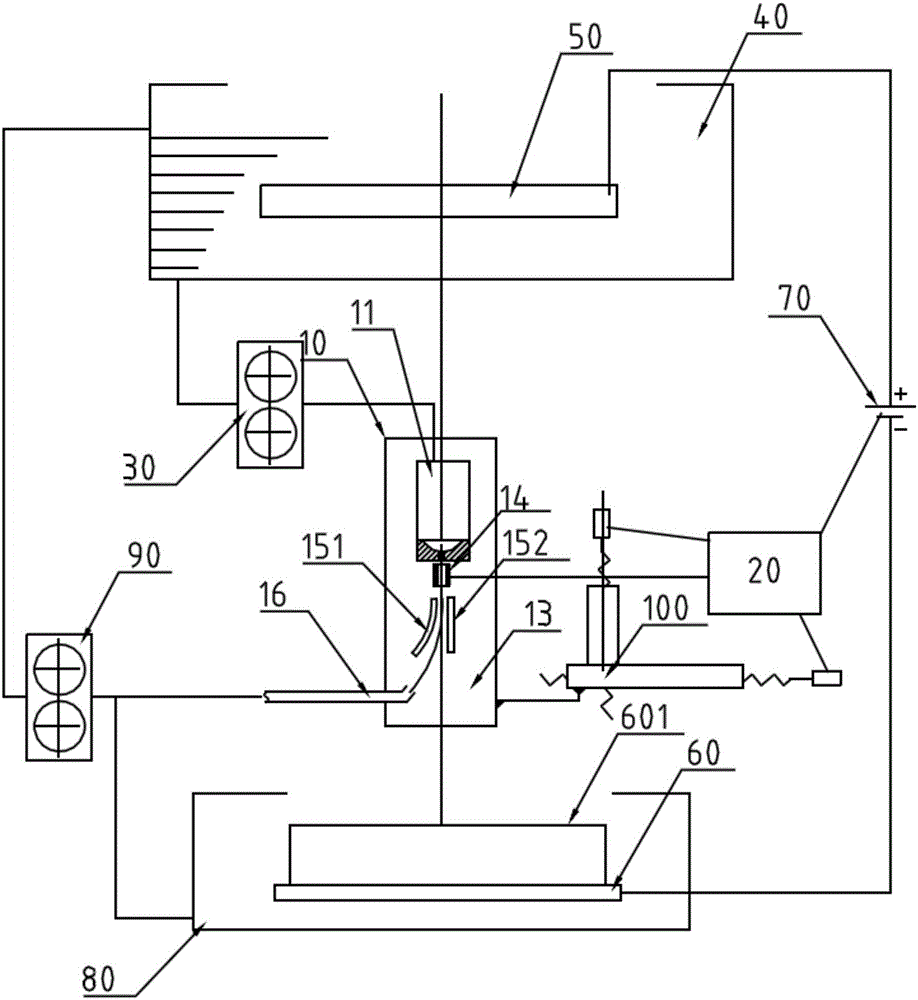 Printing head, printing device and printing method for rapid forming of metal piece