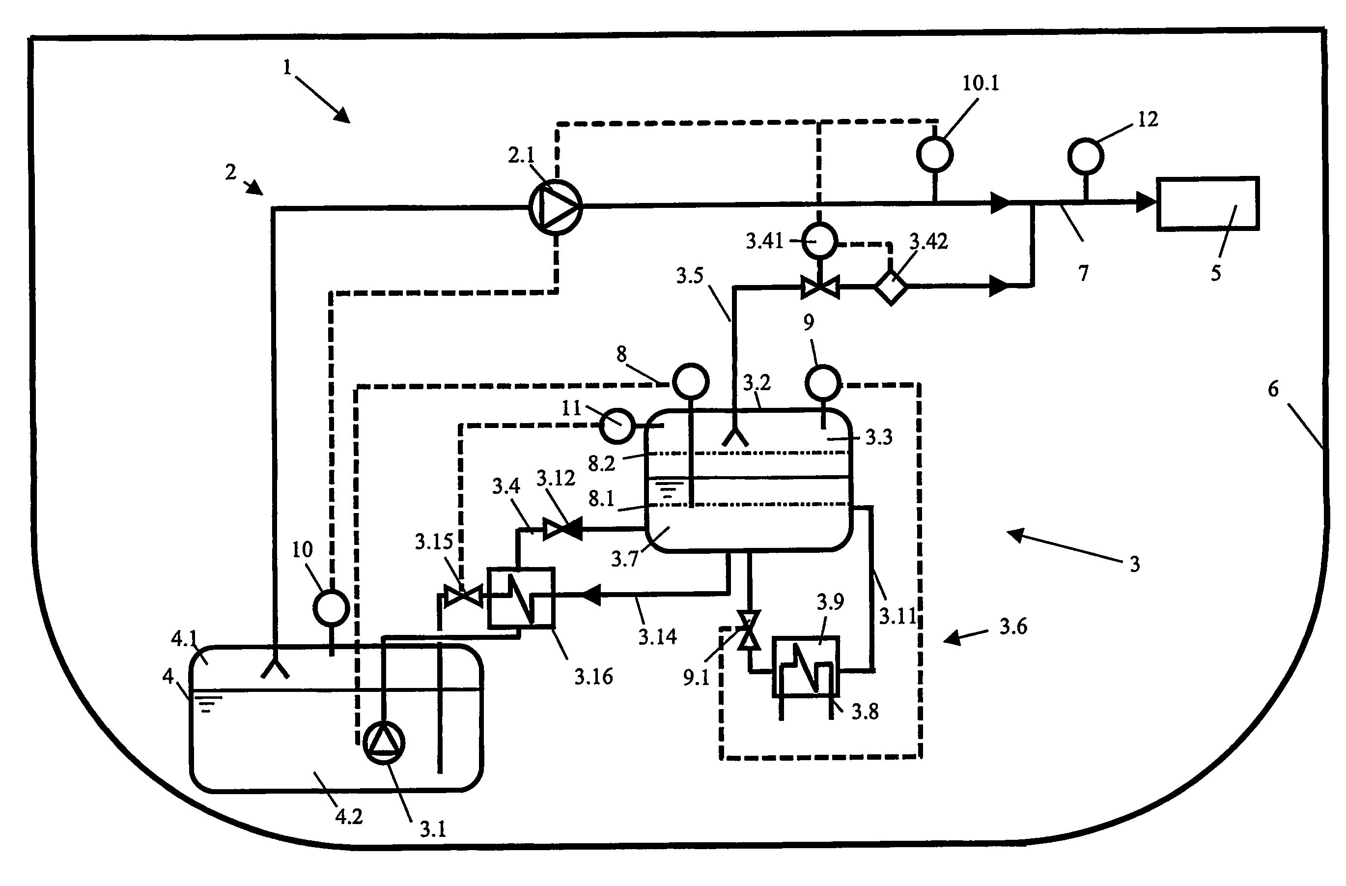 Gas supply arrangement of a marine vessel and method of providing gas in a gas supply arrangement of a marine vessel