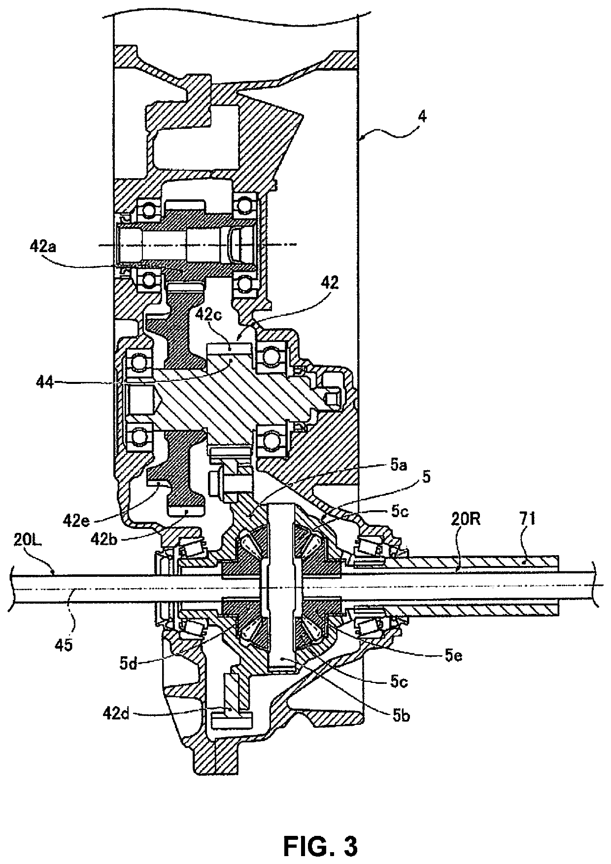 Power transmission device for four-wheel drive vehicle