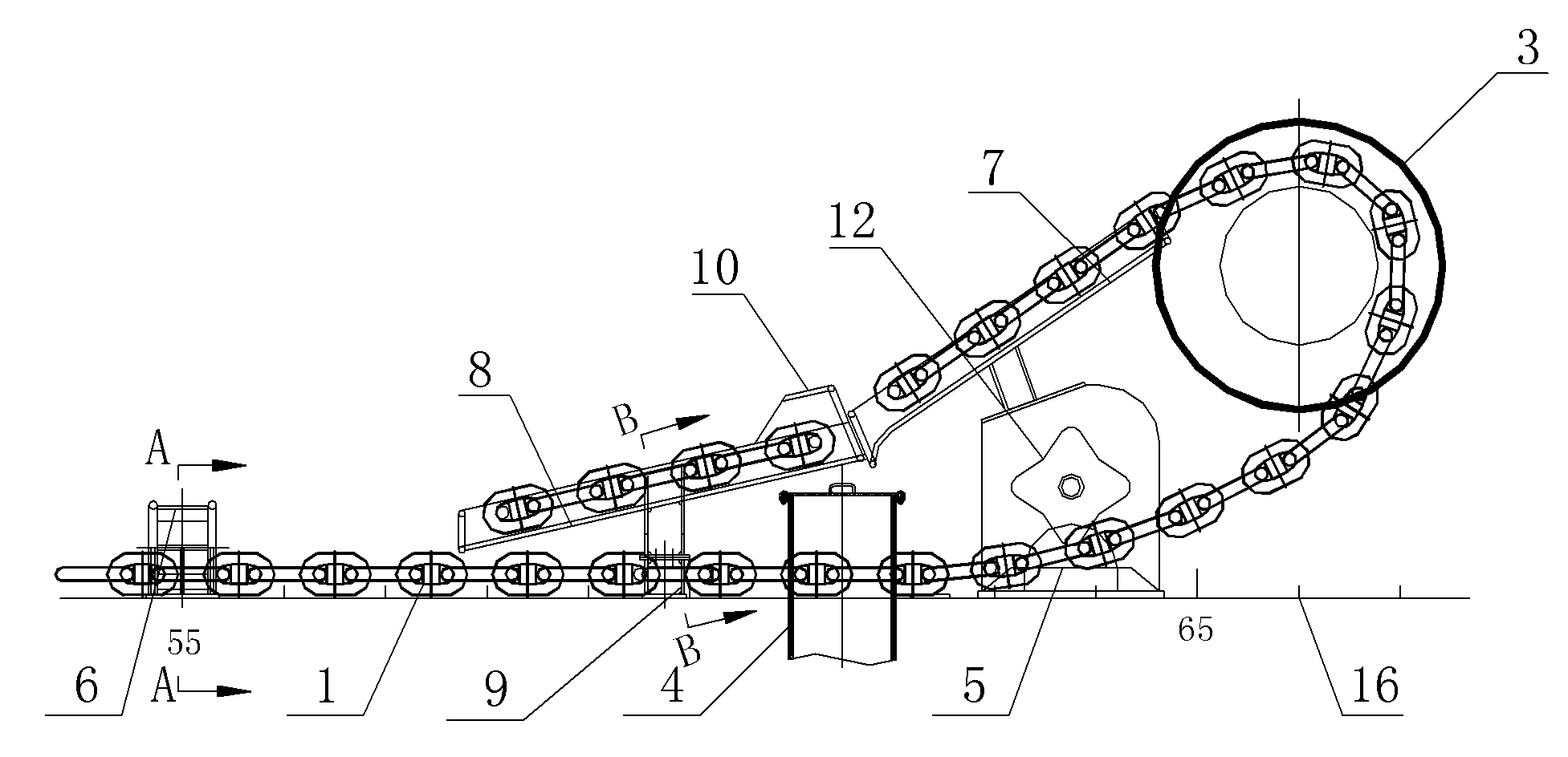 Guide chain device