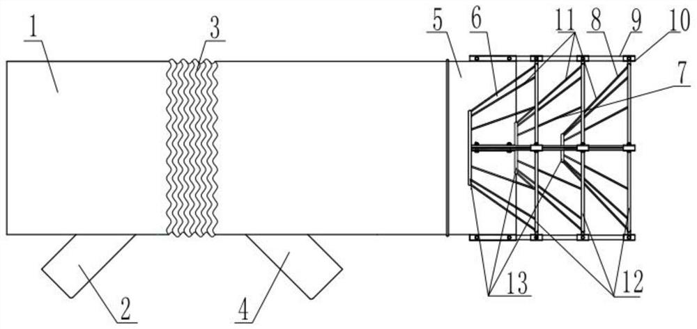 Umbrella-shaped air curtain air supply and dust control device for coal mine fully-mechanized excavation face