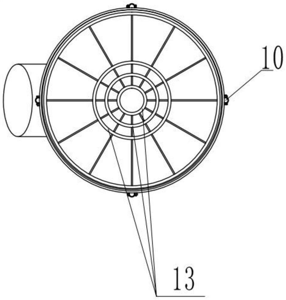 Umbrella-shaped air curtain air supply and dust control device for coal mine fully-mechanized excavation face