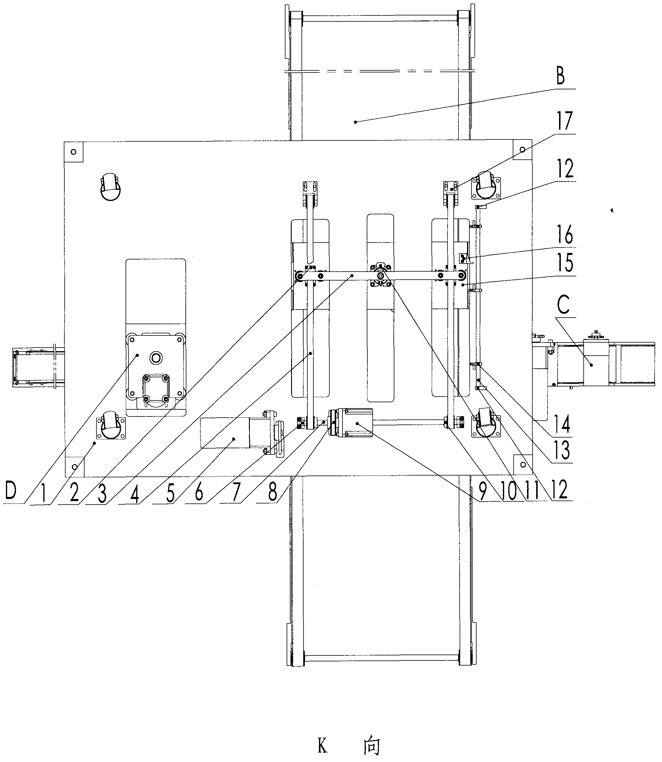 Automatic tray placing machine