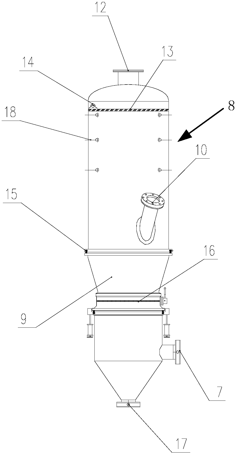 Circulating fluidized bed and circulating fluidized bed system