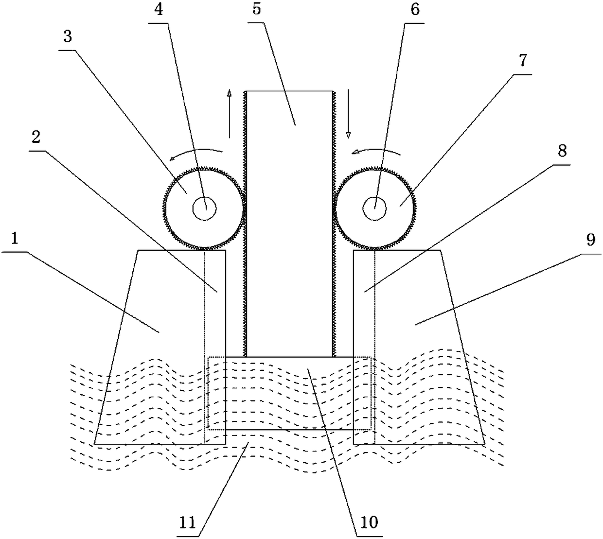 Water wave generator power input mechanism