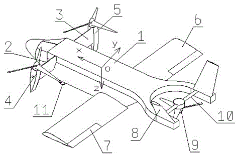 Power-driven tilt three-rotor unmanned aerial vehicle