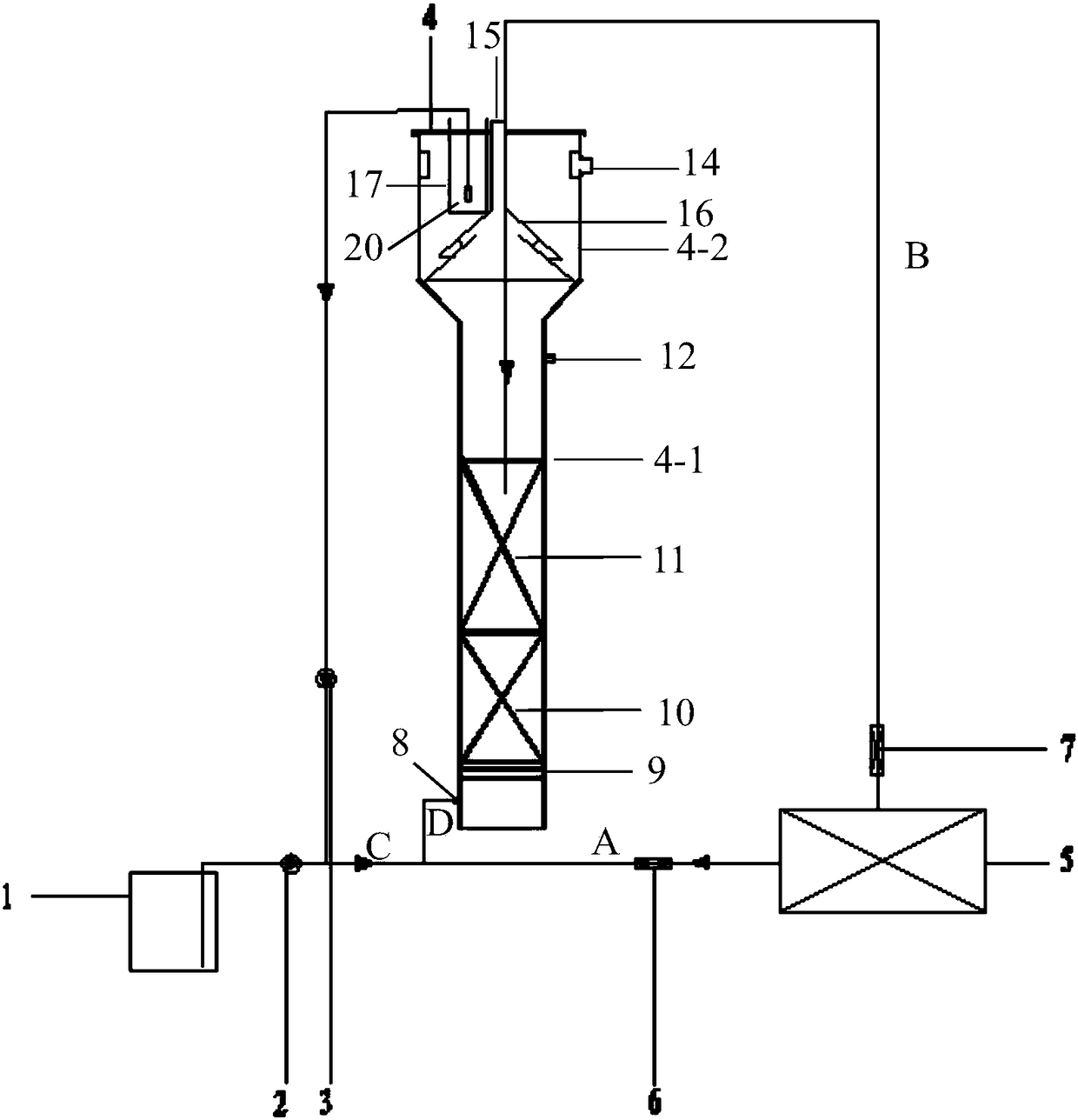 Anoxic denitrification fluidized bed treatment apparatus