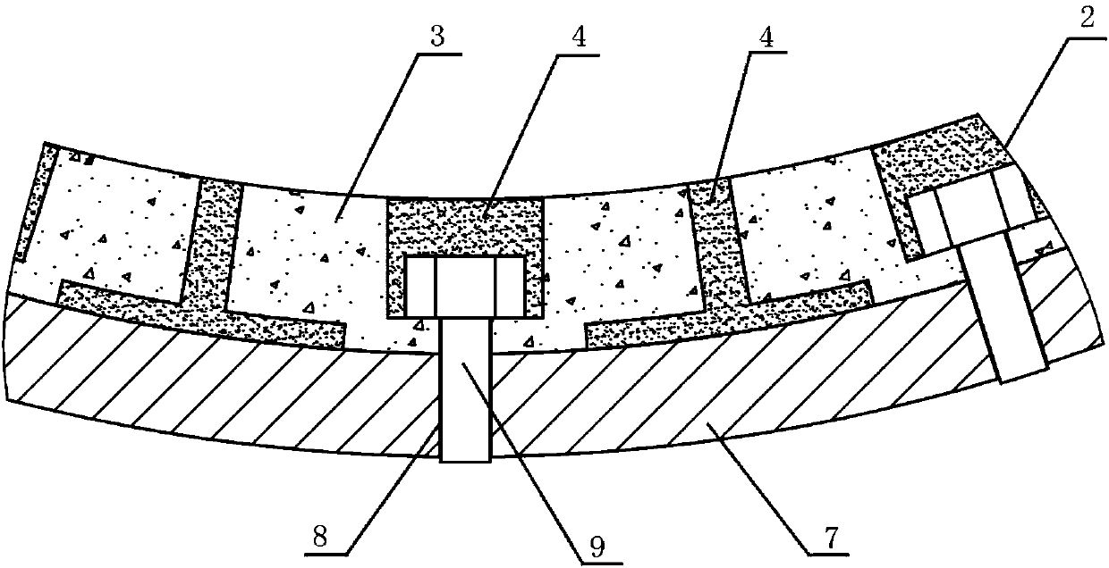 Metal member with modularized composite wear and corrosion resistant layer and preparation method thereof