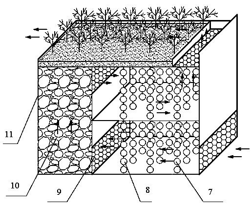 Portable combined constructed wetland purifying box for farmland drainage ditch