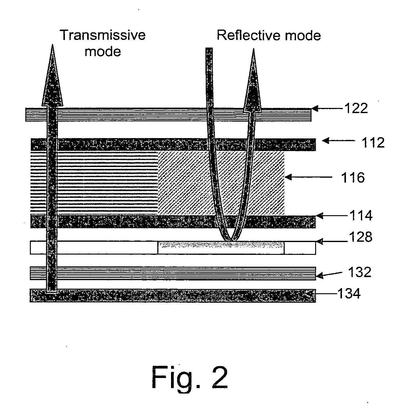 Polymer stabilized electrically controlled birefringence transflective LCD