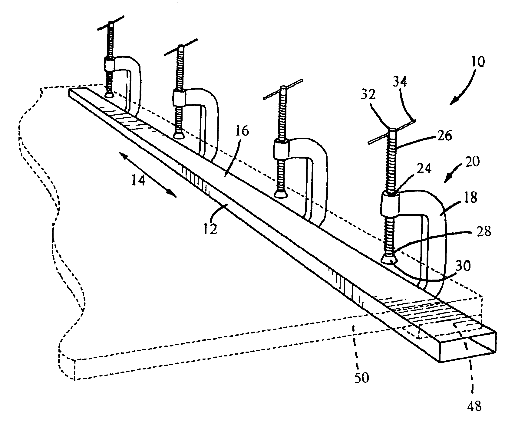 Sheet material clamp