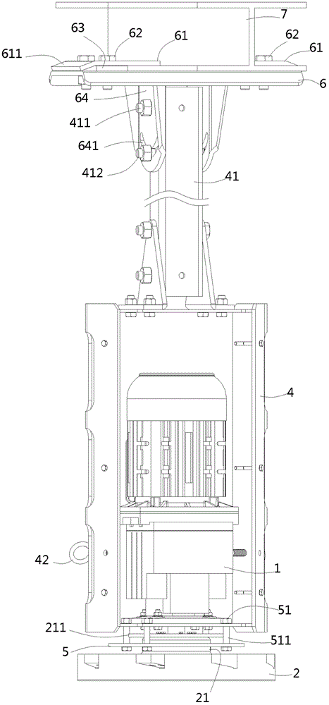 A large hanging industrial fan