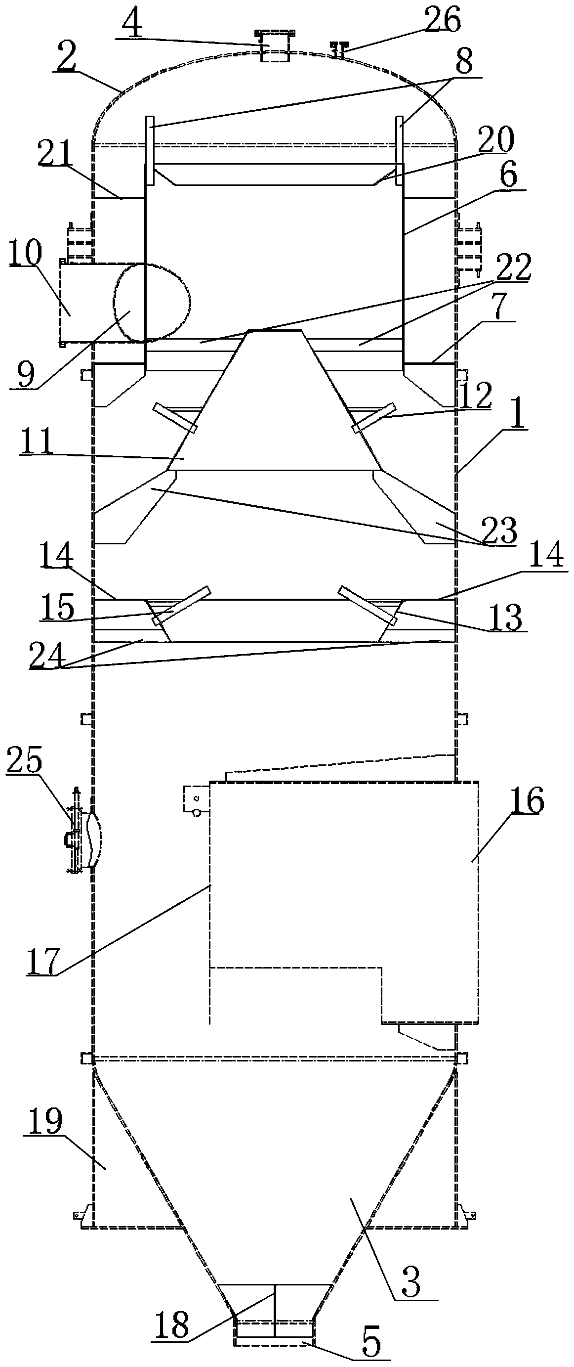 Titanium vertical direct contact water cooler