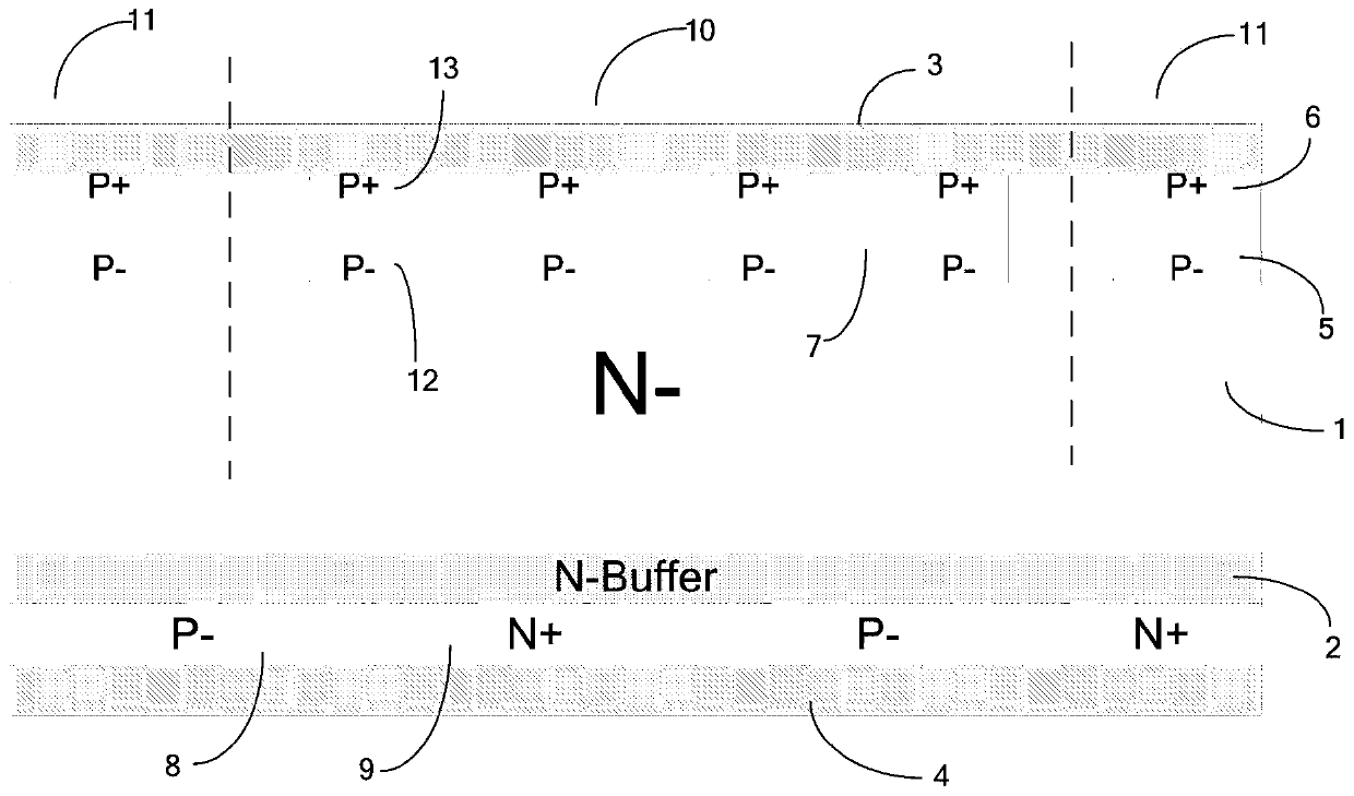 Double-sided Schottky controlled fast recovery diode device and preparation method