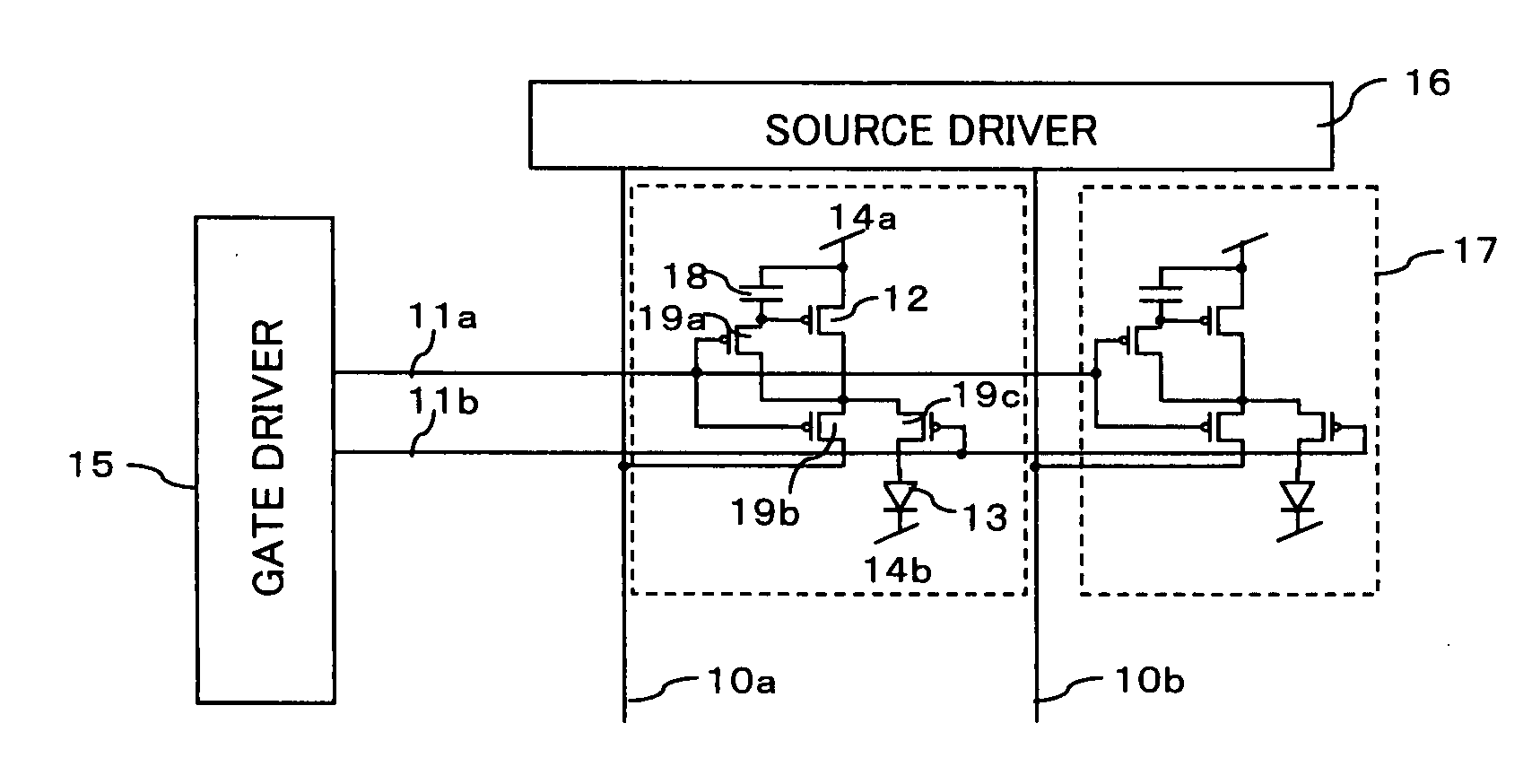 Driving method of display device using organic self-luminous element and driving circuit of same