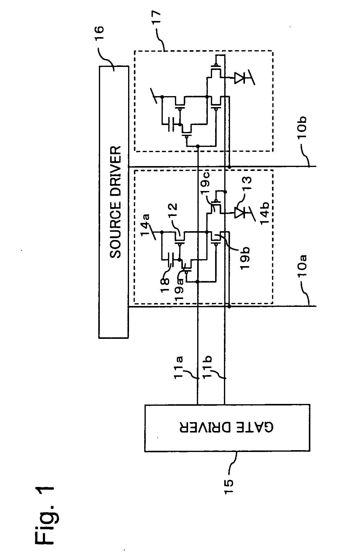 Driving method of display device using organic self-luminous element and driving circuit of same