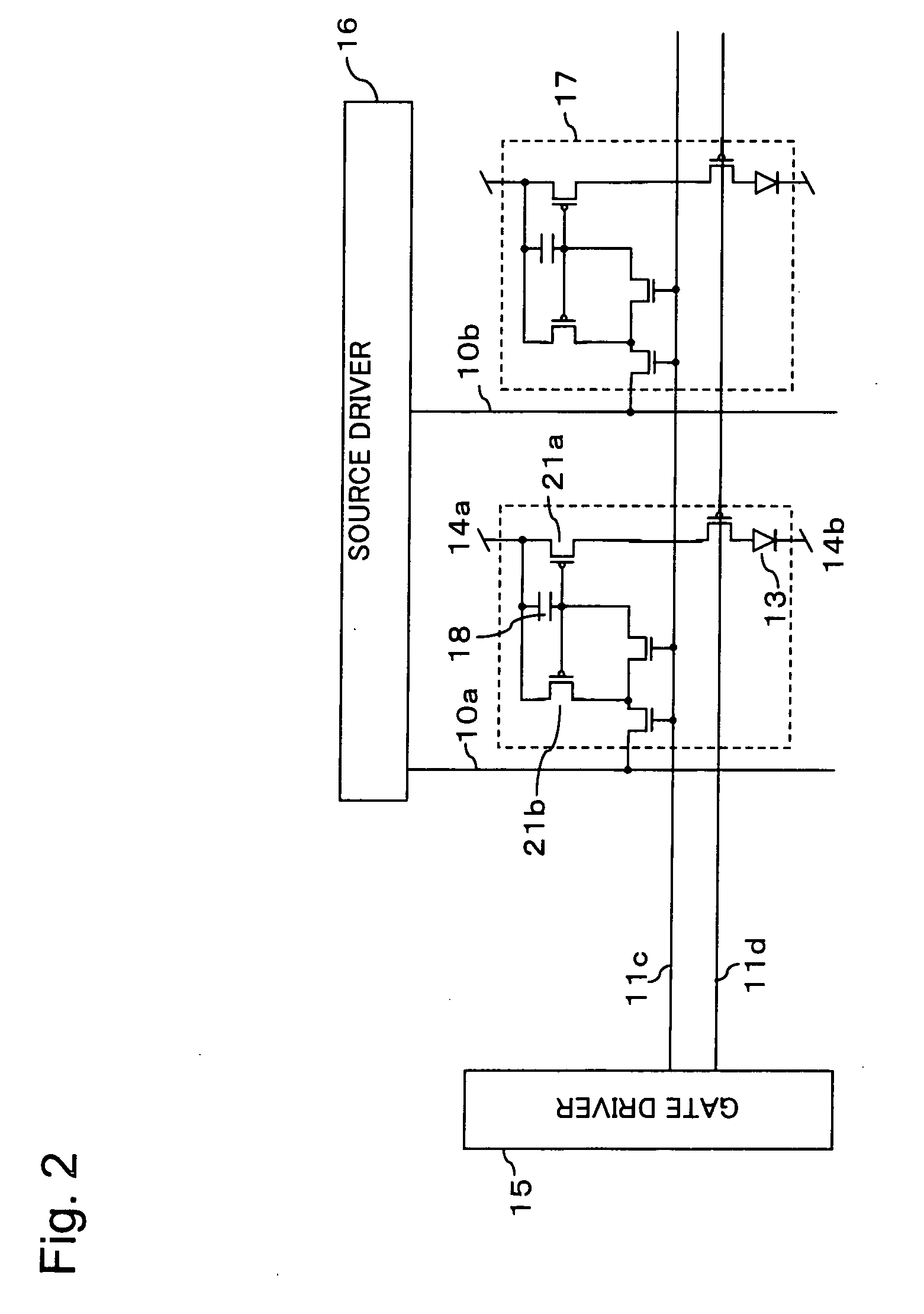 Driving method of display device using organic self-luminous element and driving circuit of same