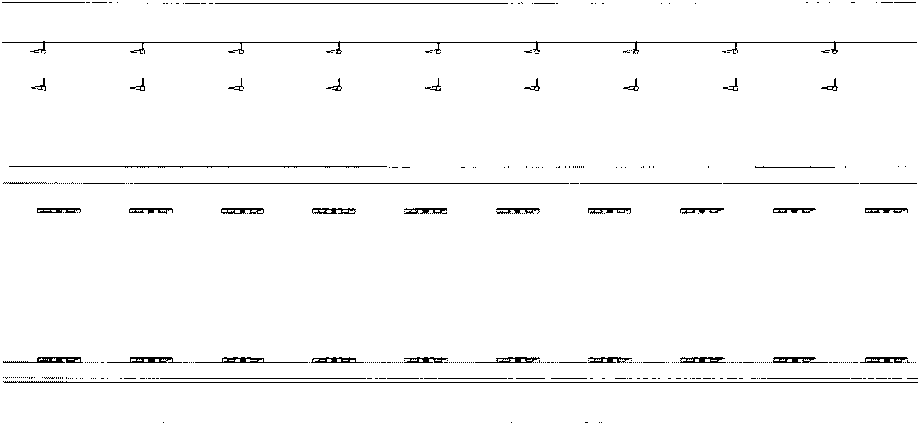 Multi-light position multi-dimensional tunnel lighting mode