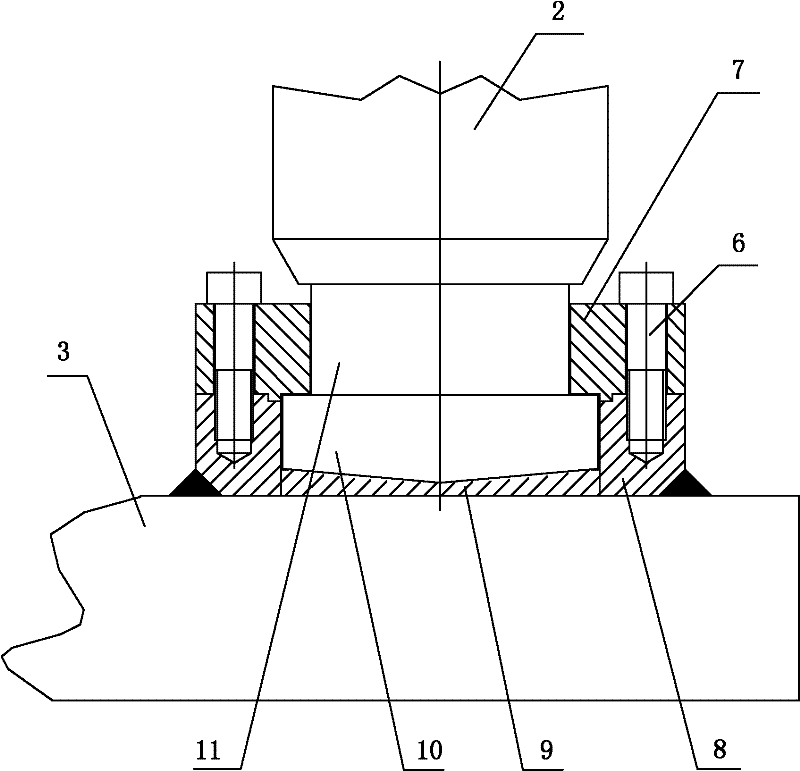 Anti-eccentricity pressing piston rod connecting device of no-guiding slider type hydraulic press