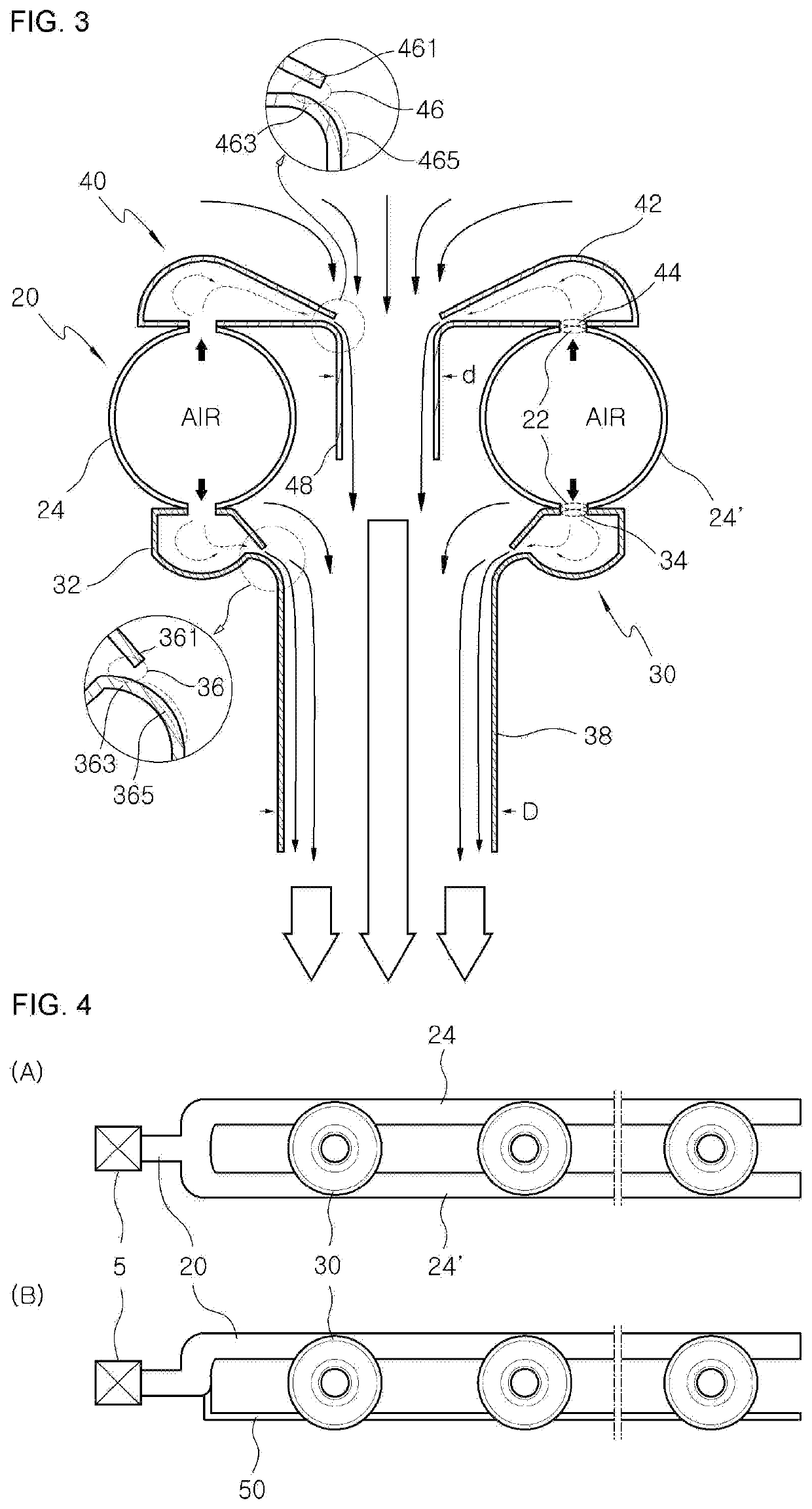 Dust removing device for long bag filter having large diameter