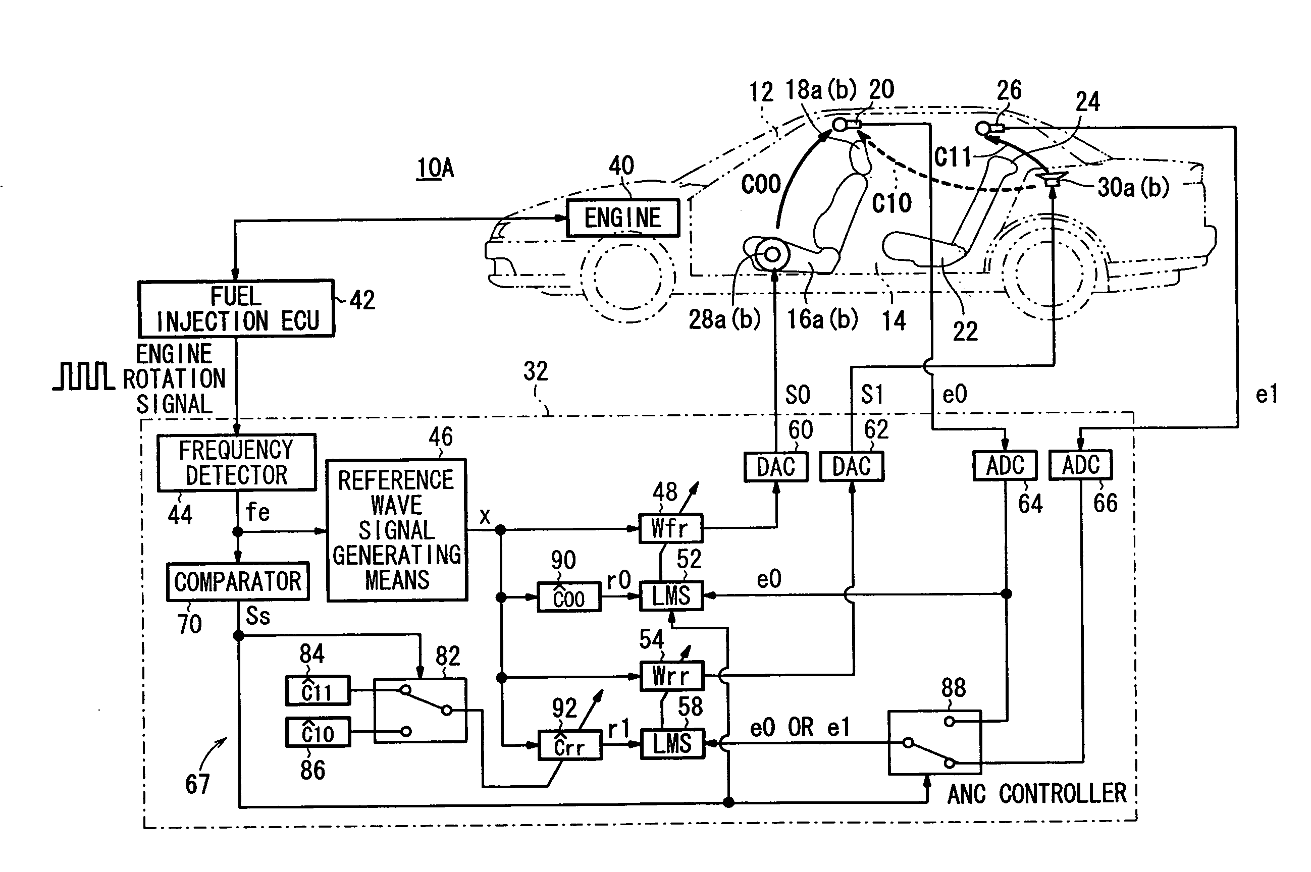 Active vibratory noise control apparatus