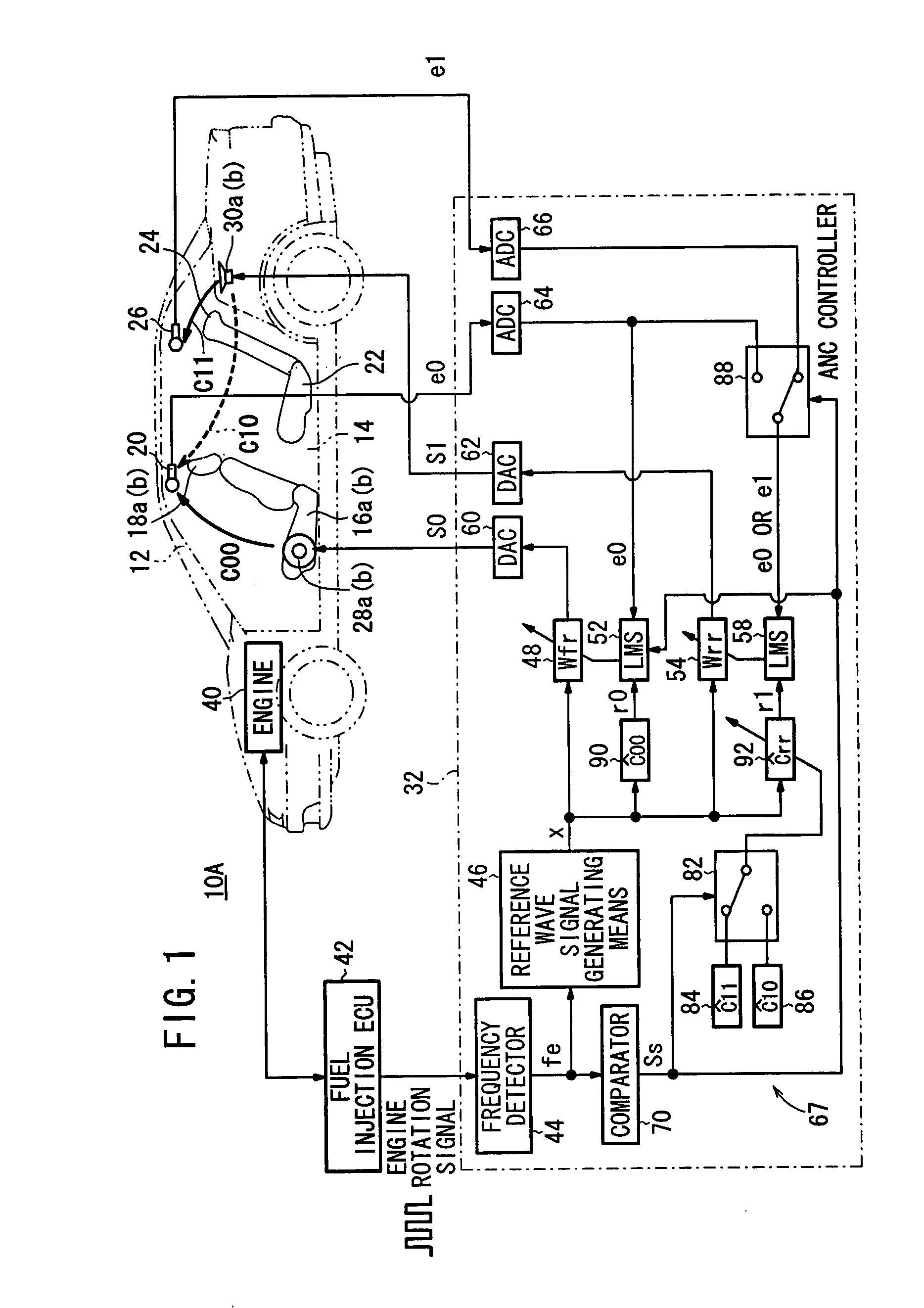 Active vibratory noise control apparatus