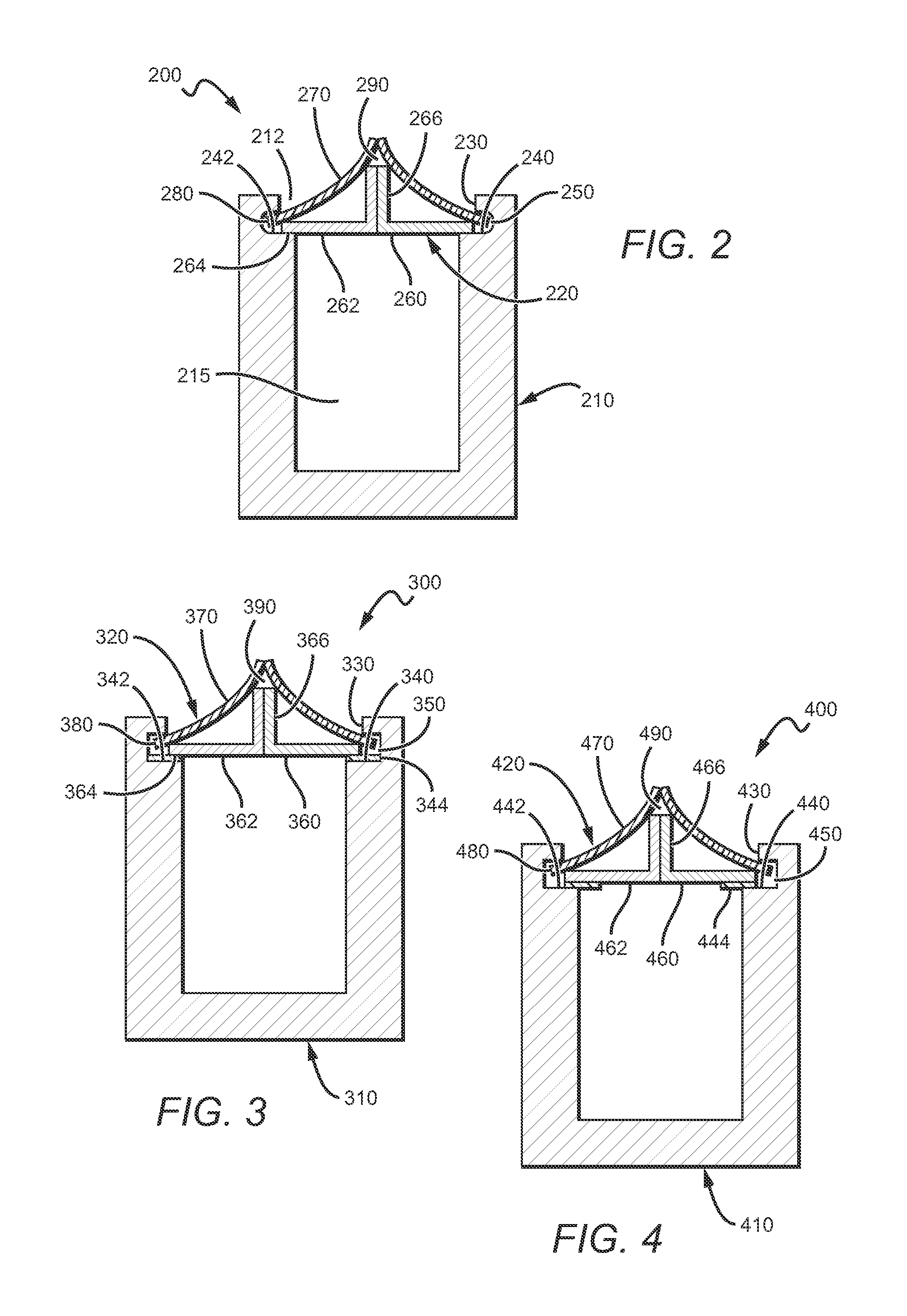 Pinch top closure system