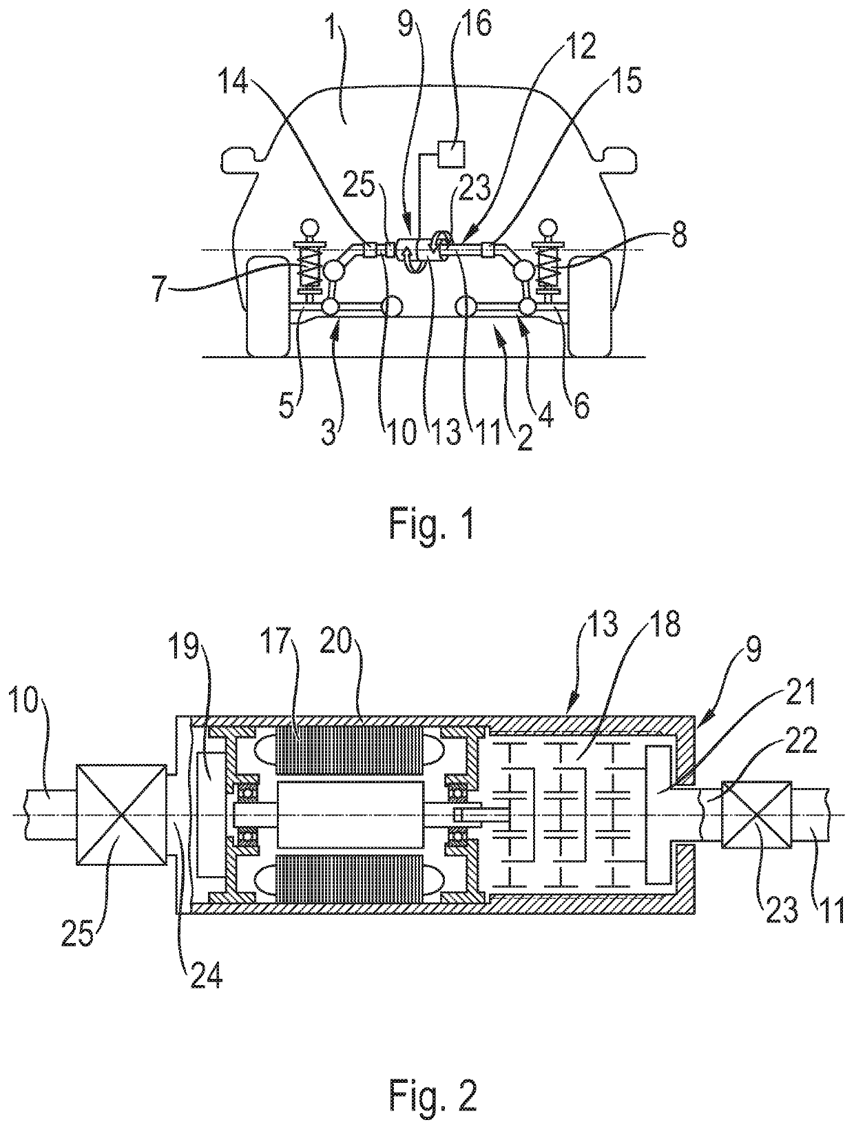 Adjustable roll stabilizer for a chassis of a motor vehicle