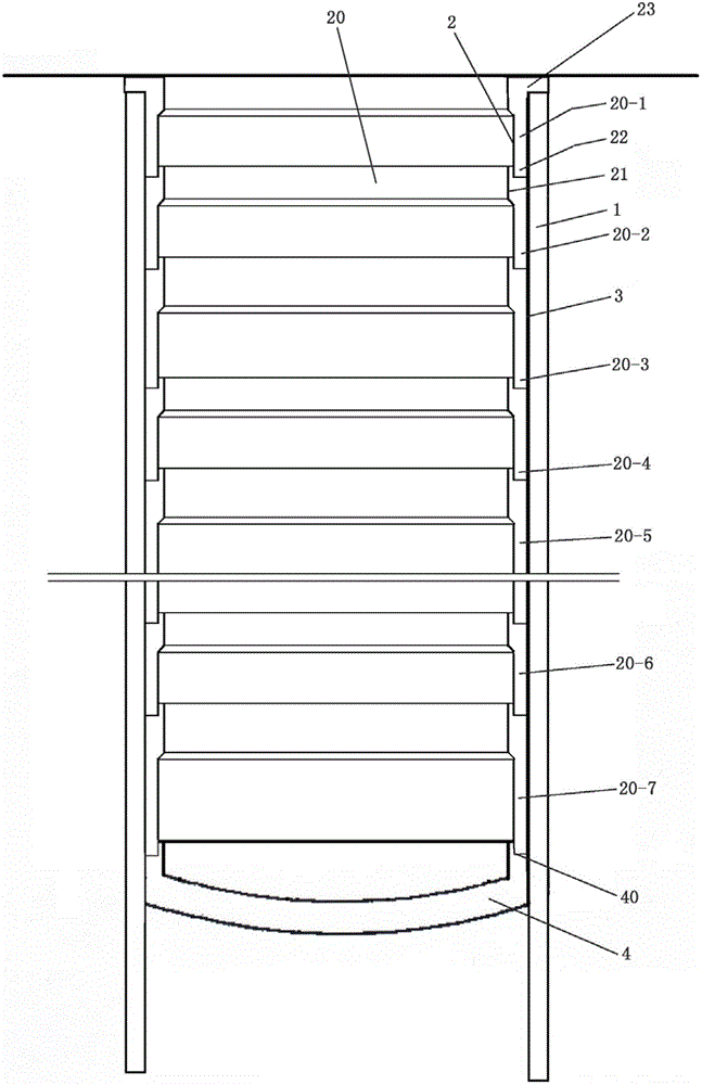 Elevator-type underground stereo garage shaft and construction method thereof