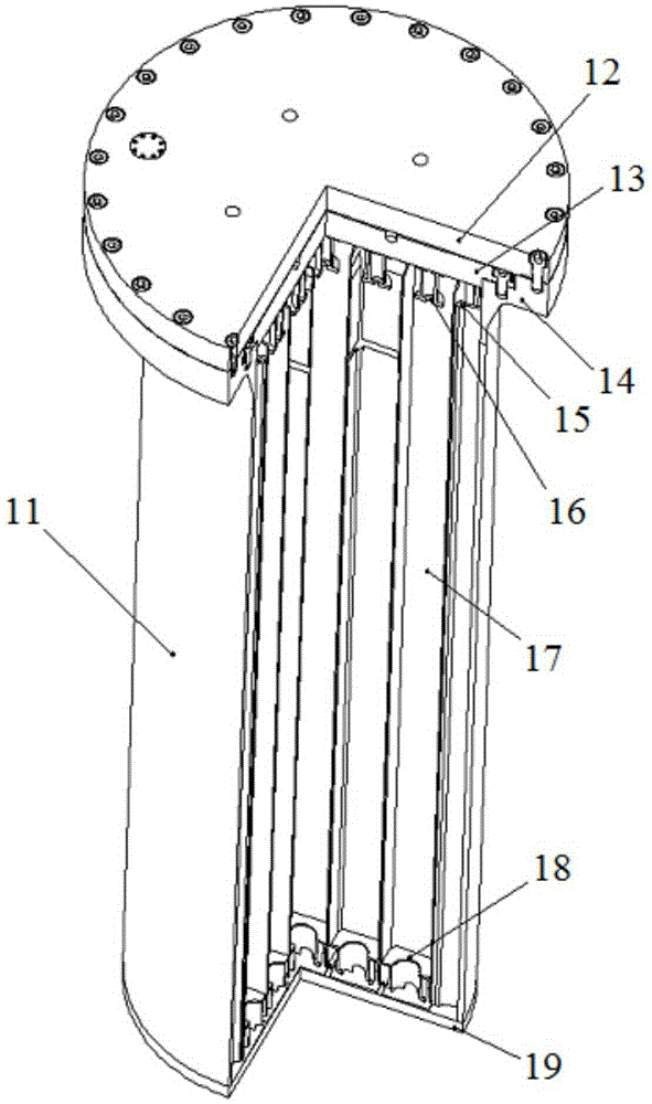 Fuel storage tank for nuclear power plant spent fuel dry-type storage