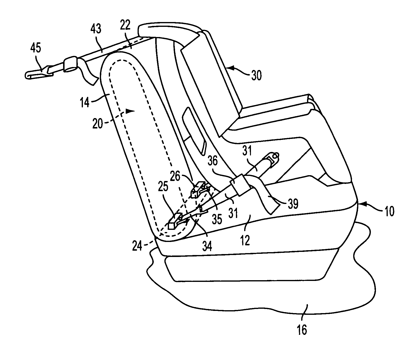 Child restraint seat anchors with integrated child seat detectors