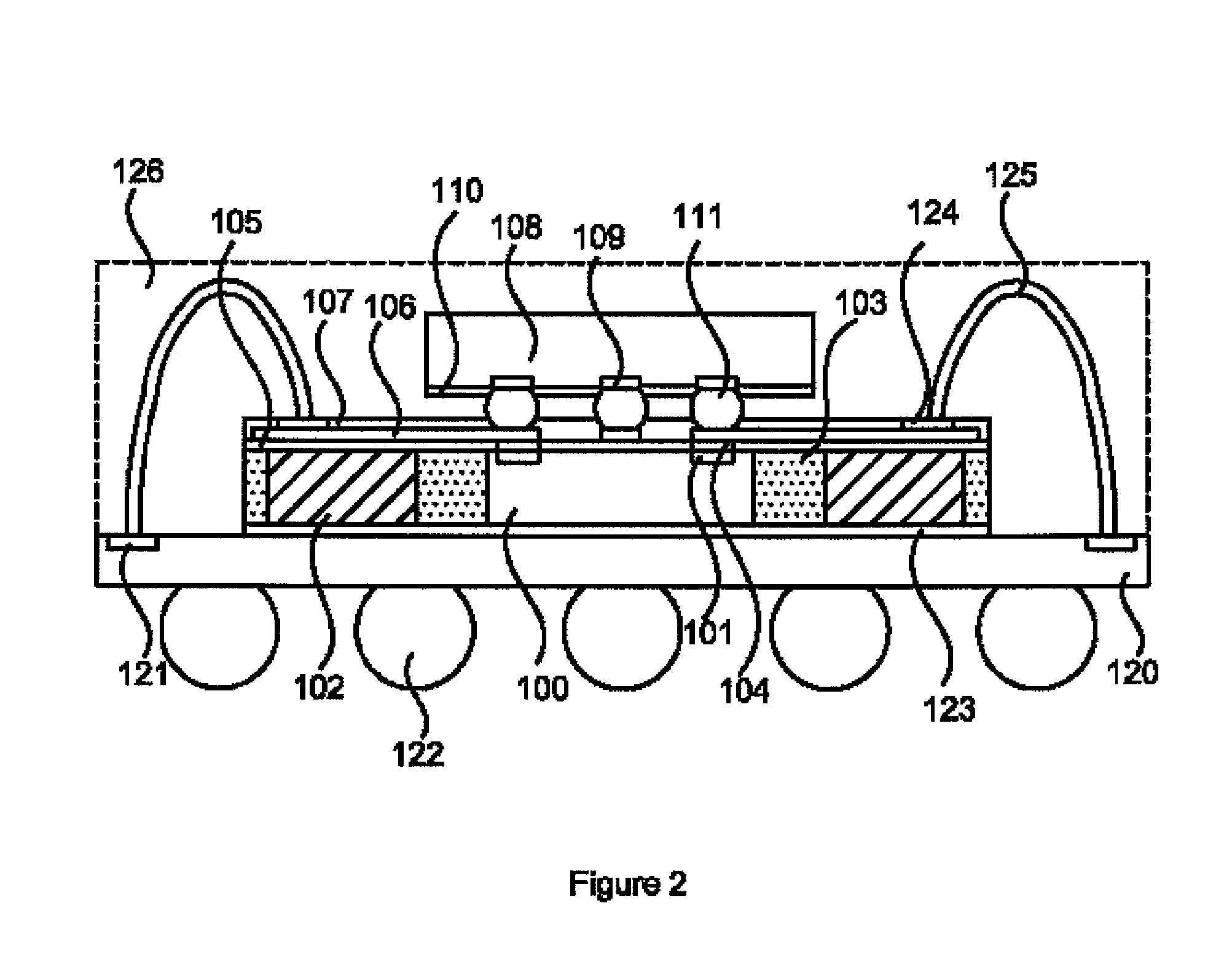 Three-dimensional system-in-package package-on-package structure