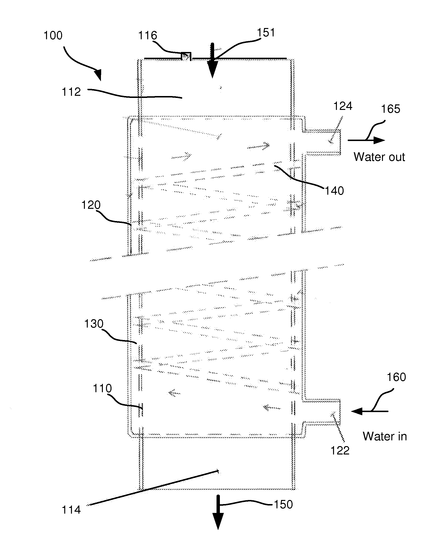 Heat exchanger and a system for recovery of thermal energy from waste water