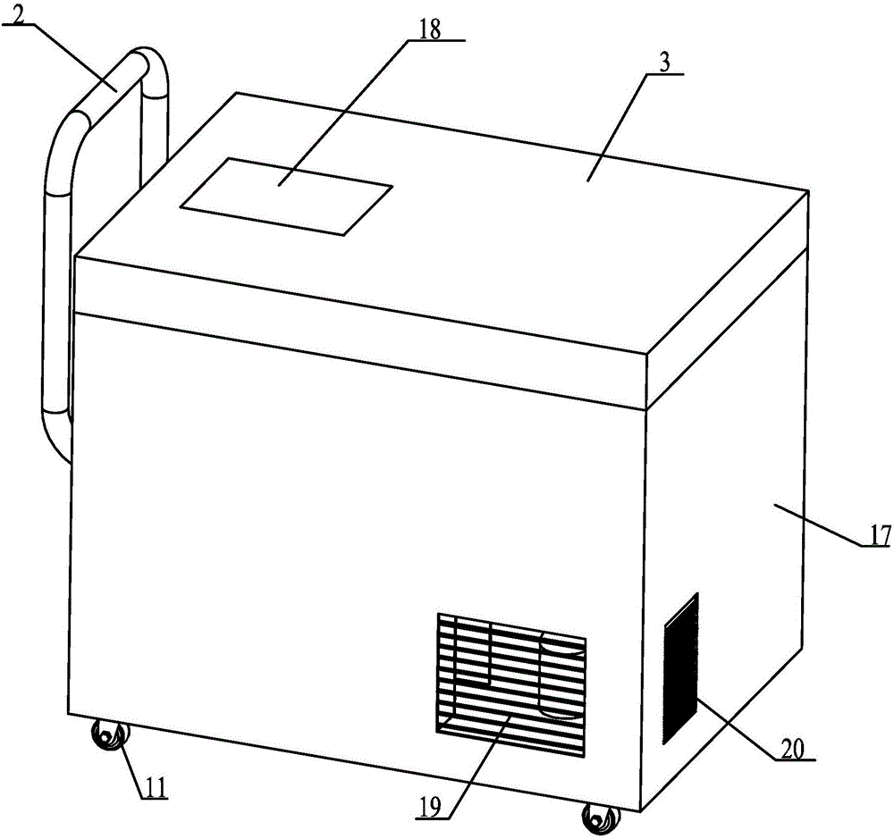 Intelligent movable refrigerator capable of being powered by battery