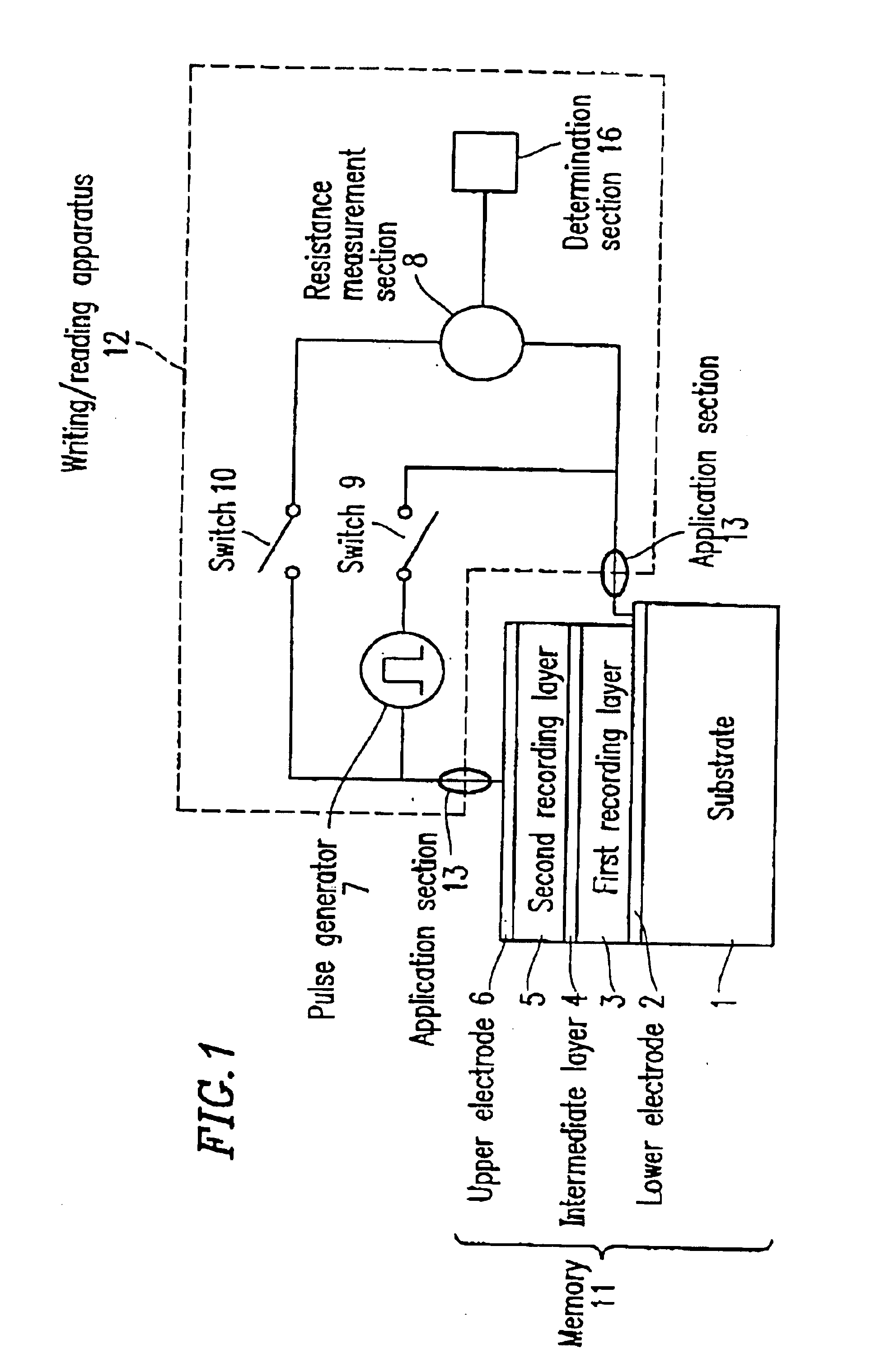 Memory, writing apparatus, reading apparatus, writing method, and reading method