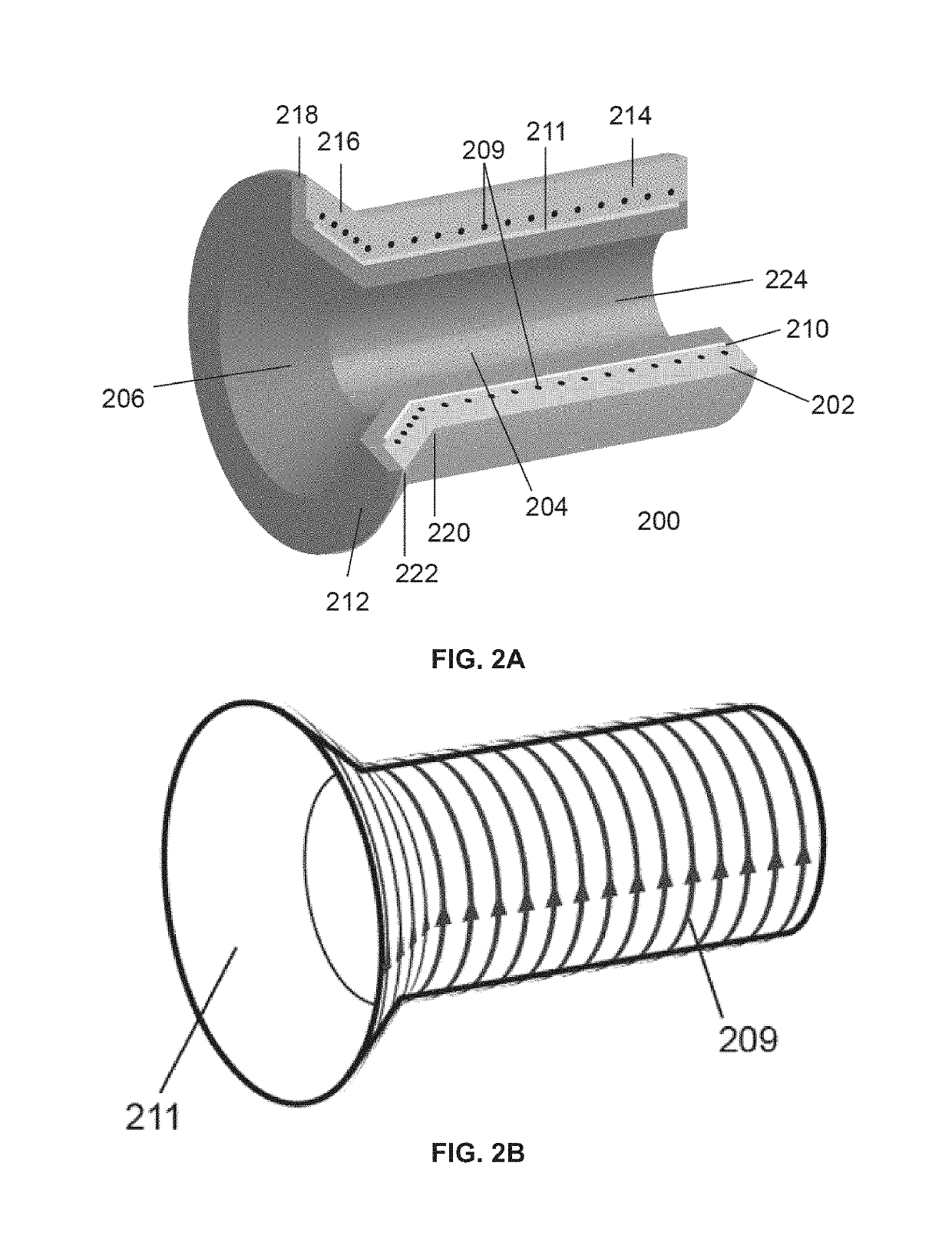 Acoustic shock wave devices and methods for generating a shock wave field within an enclosed space