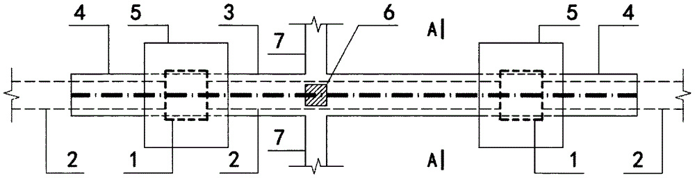 Superimposed reinforcement structure and method for additionally arranging column grid on existing long-span structure