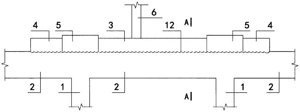 Superimposed reinforcement structure and method for additionally arranging column grid on existing long-span structure