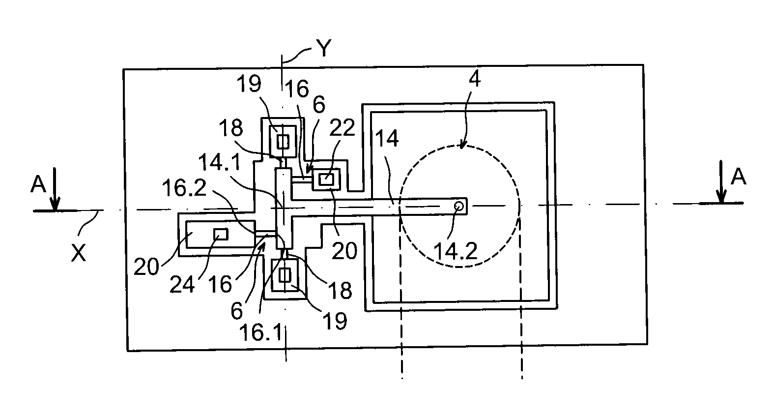 Pressure measurement device having an optimized sensitivity