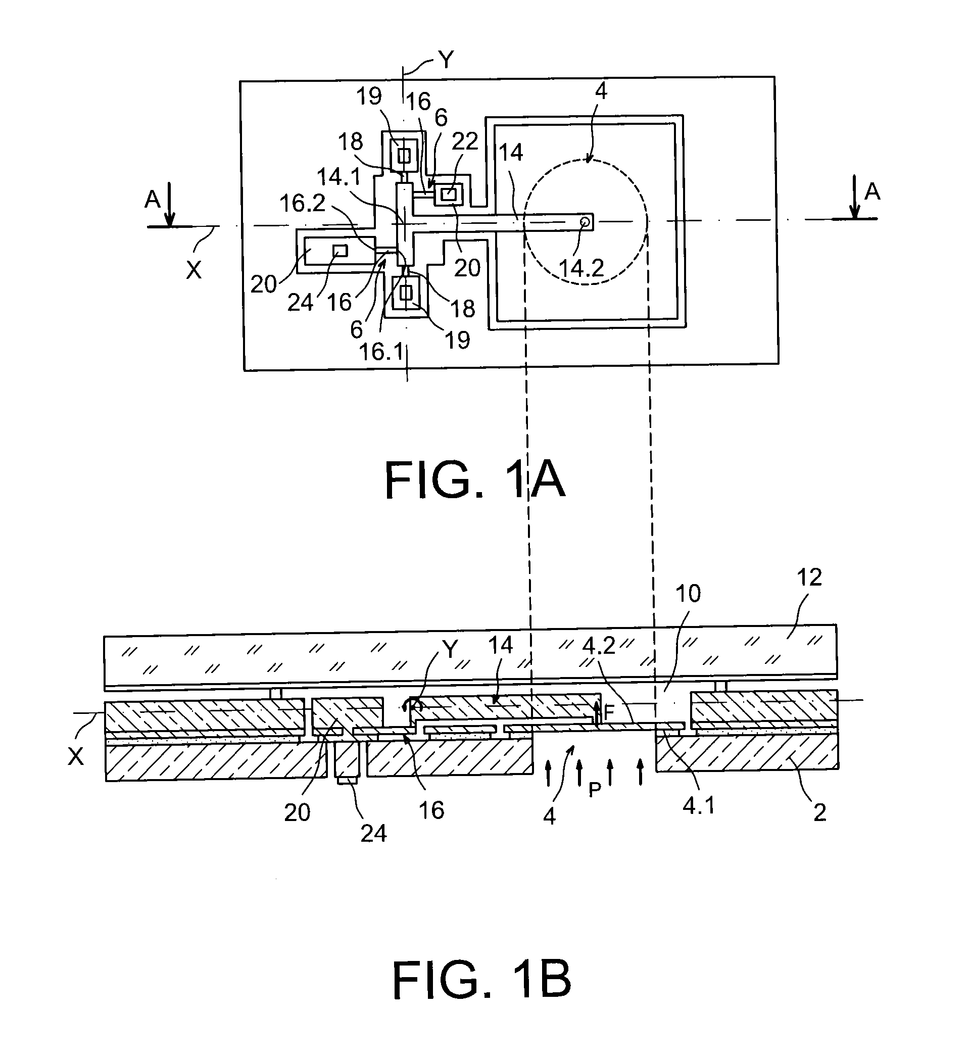 Pressure measurement device having an optimized sensitivity