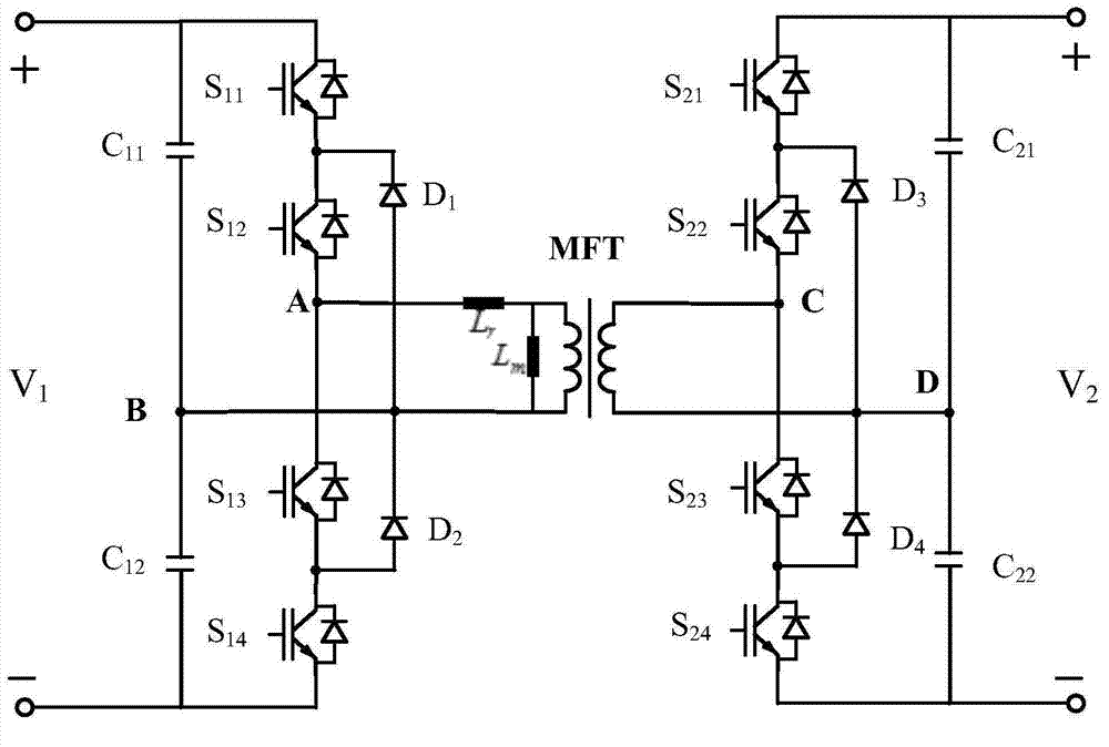 Current effective value minimizing control method for bidirectional half-bridge tri-level DC (Direct Current)-DC converter